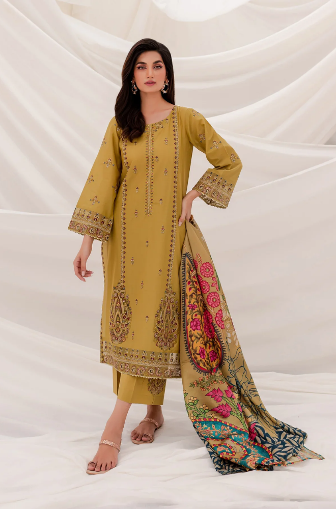 JAZMIN- 3PC DHANAK EMBROIDERED BA-W48