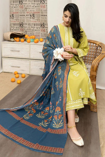 URGE- 3PC LAWN EMBROIDERED BA-110