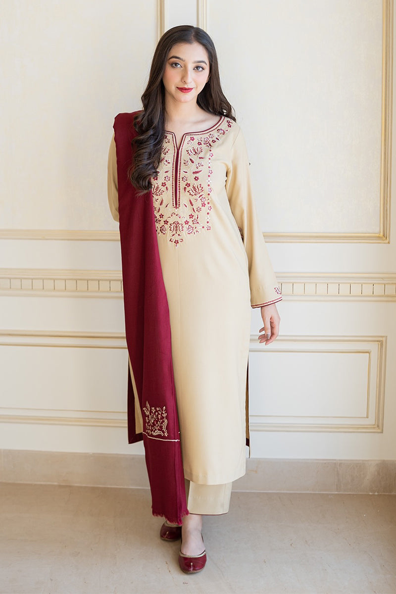 BLOOMSATTIRE- 3PC DHANAK EMBROIDERED BA-W72