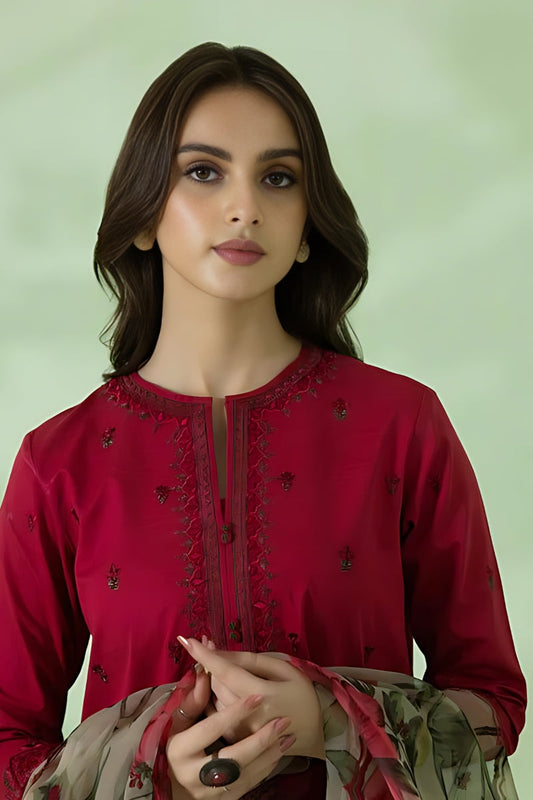 BLOOMSATTIRE- 3PC DHANAK EMBROIDERED BA-W50