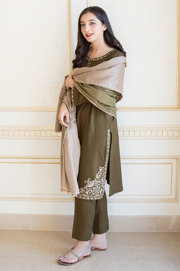 BLOOMSATTIRE- 3PC DHANAK EMBROIDERED BA-W74