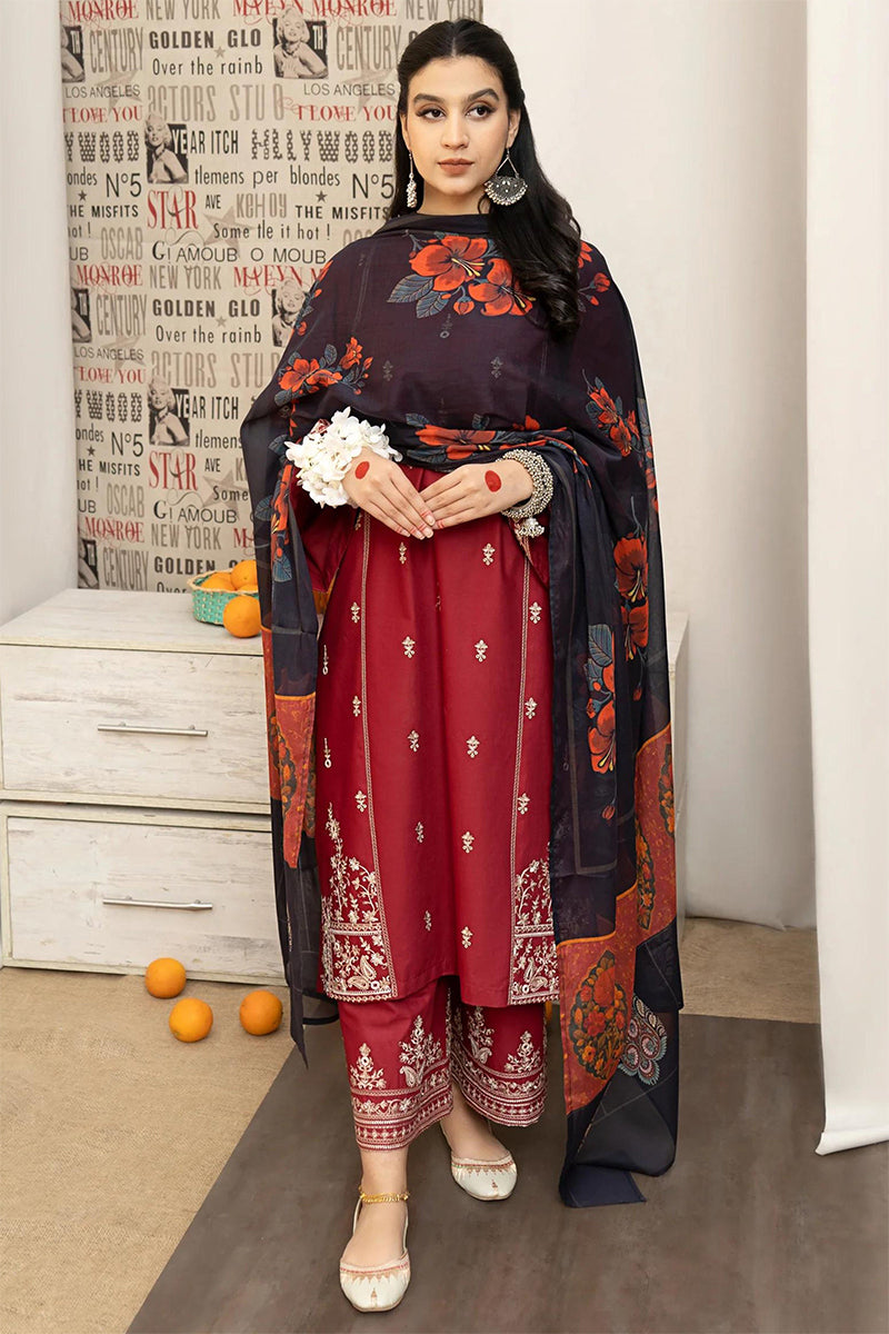 URGE - 3PC DHANAK EMBROIDERED BA-W151