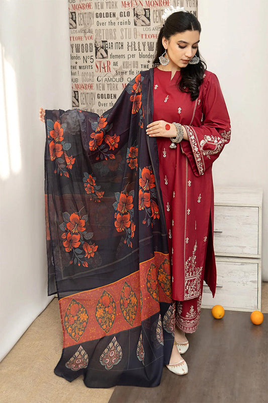 URGE - 3PC DHANAK EMBROIDERED BA-W151