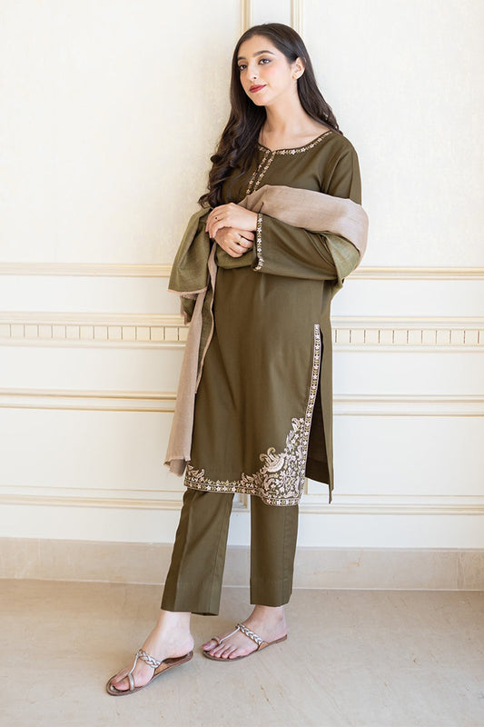 BLOOMSATTIRE- 3PC DHANAK EMBROIDERED BA-W74