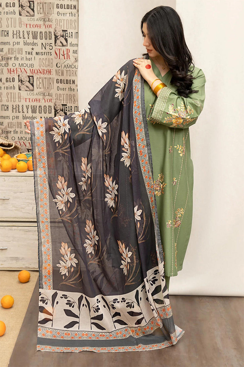 BLOOMSATTIRE - 3PC LAWN EMBROIDERED BA-S114