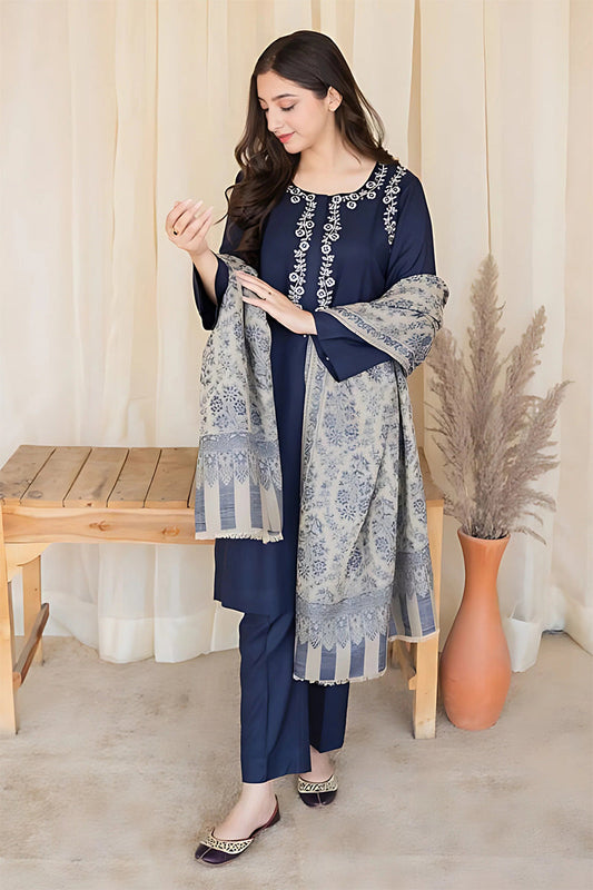 BLOOMSATTIRE - 3PC DHANAK EMBROIDERED BA-W101