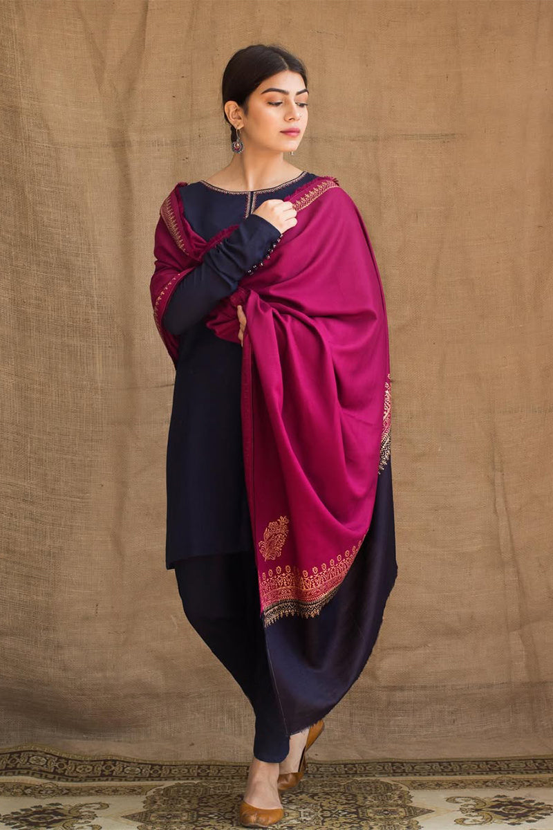 ZARPASH - 3PC DHANAK EMBROIDERED BA-W07