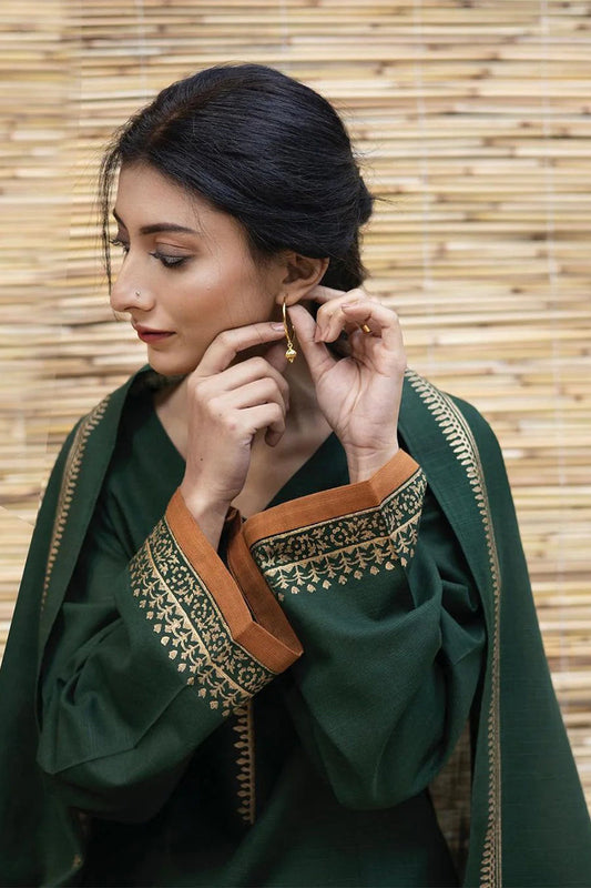 ZARPASH - 3PC DHANAK EMBROIDERED BA-W15