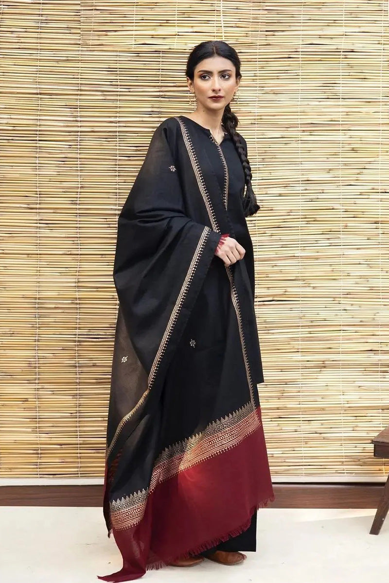 ZARPASH - 3PC DHANAK EMBROIDERED BA-W160