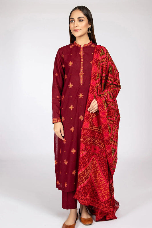 BLOOMSATTIRE- 3PC DHANAK EMBROIDERED BA-W68