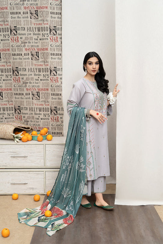BLOOMSATTIRE- 3PC LAWN EMBROIDERED BA-S108