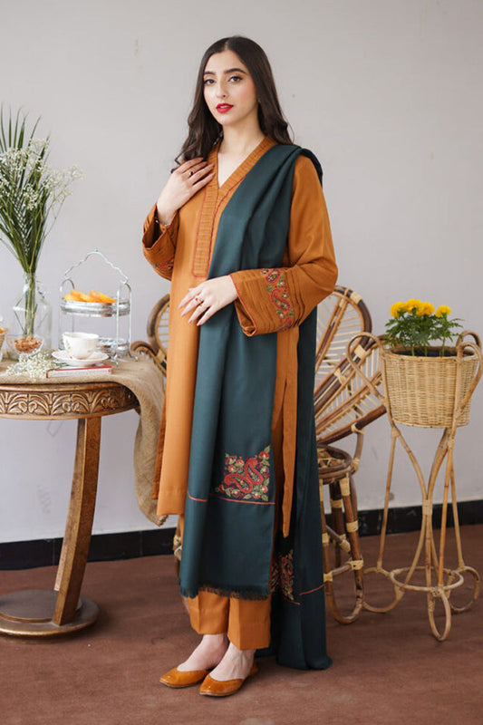 BLOOMSATTIRE- 3PC DHANAK EMBROIDERED BA-W09
