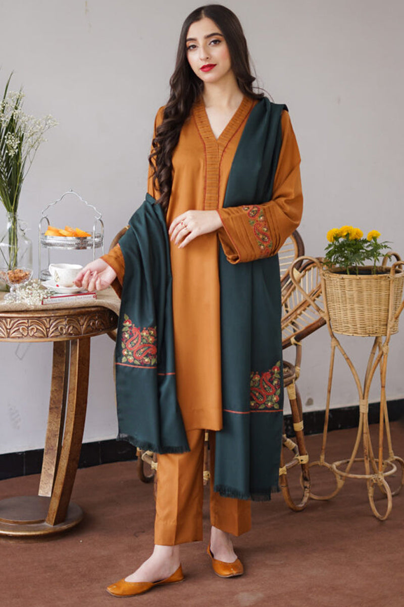 BLOOMSATTIRE- 3PC DHANAK EMBROIDERED BA-W09