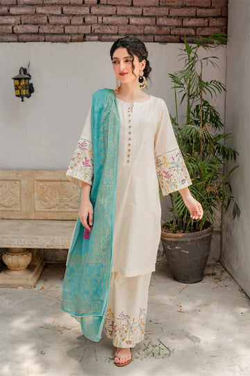 KASTOOR - 3PC DHANAK EMBROIDERED BA-W92