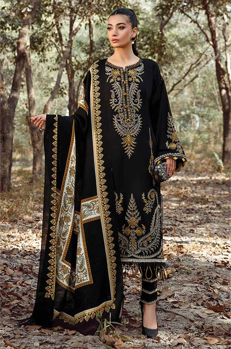 MARIA B- 3PC DHANAK EMBROIDERED BA-W174B