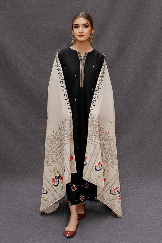 BLOOMSATTIRE- 3PC DHANAK EMBROIDERED BA-W142