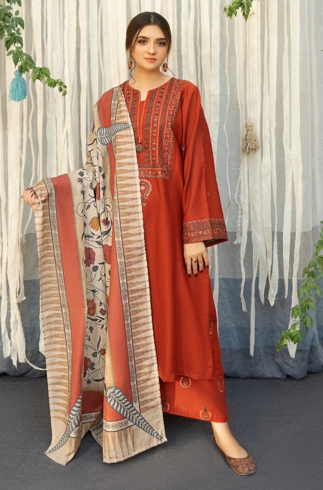 BLOOMSATTIRE- 3PC DHANAK EMBROIDERED BA-W113