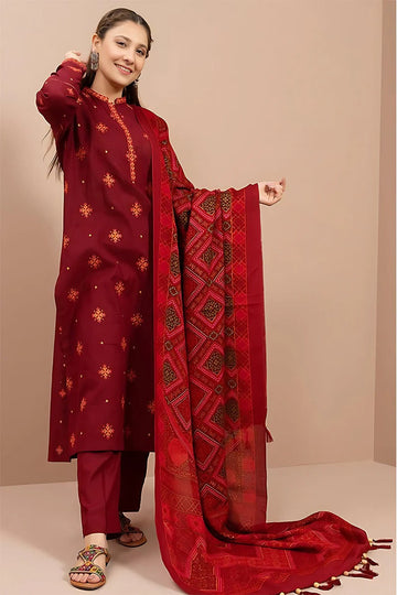 KAYSERIA - 3PC DHANAK EMBROIDERED BA-W68
