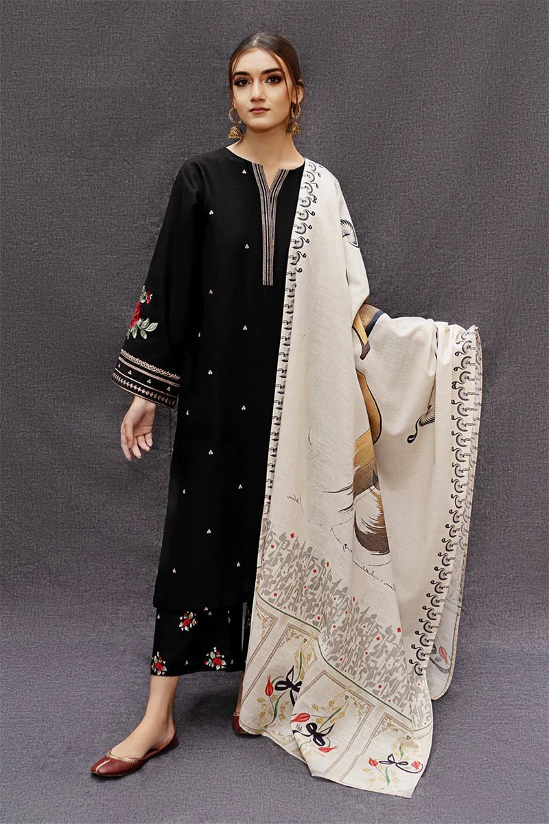 URGE - 3PC DHANAK EMBROIDERED BA-W141