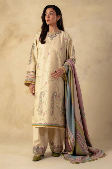 ZARA SHAH JAHAN - 3PC DHANAK EMBROIDERED BA-W81S