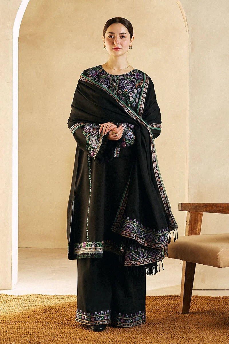ZARA SHAHJAHAN - 3PC DHANAK EMBROIDERED BA-W78B