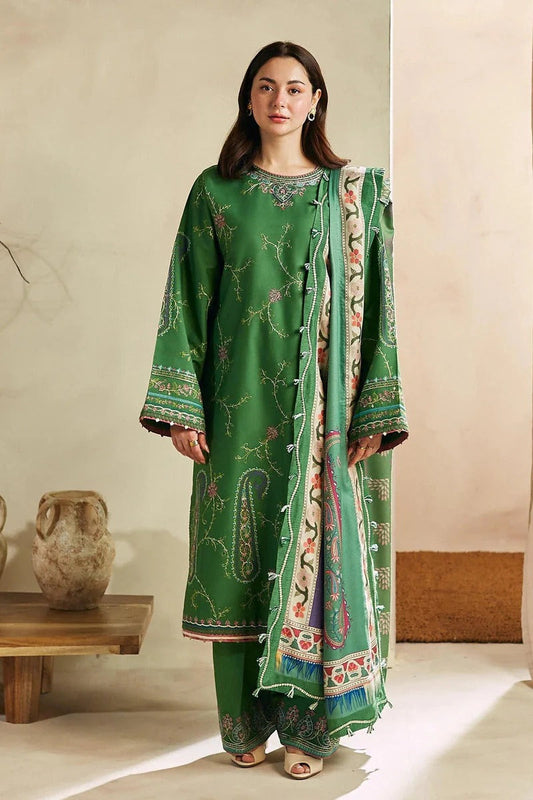 ZARA SHAH JAHAN - 3PC DHANAK EMBROIDERED BA-W81G