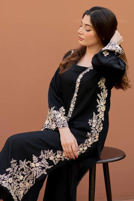BLOOMSATTIRE - 2PC Dhanak EMBROIDERED BA-W93